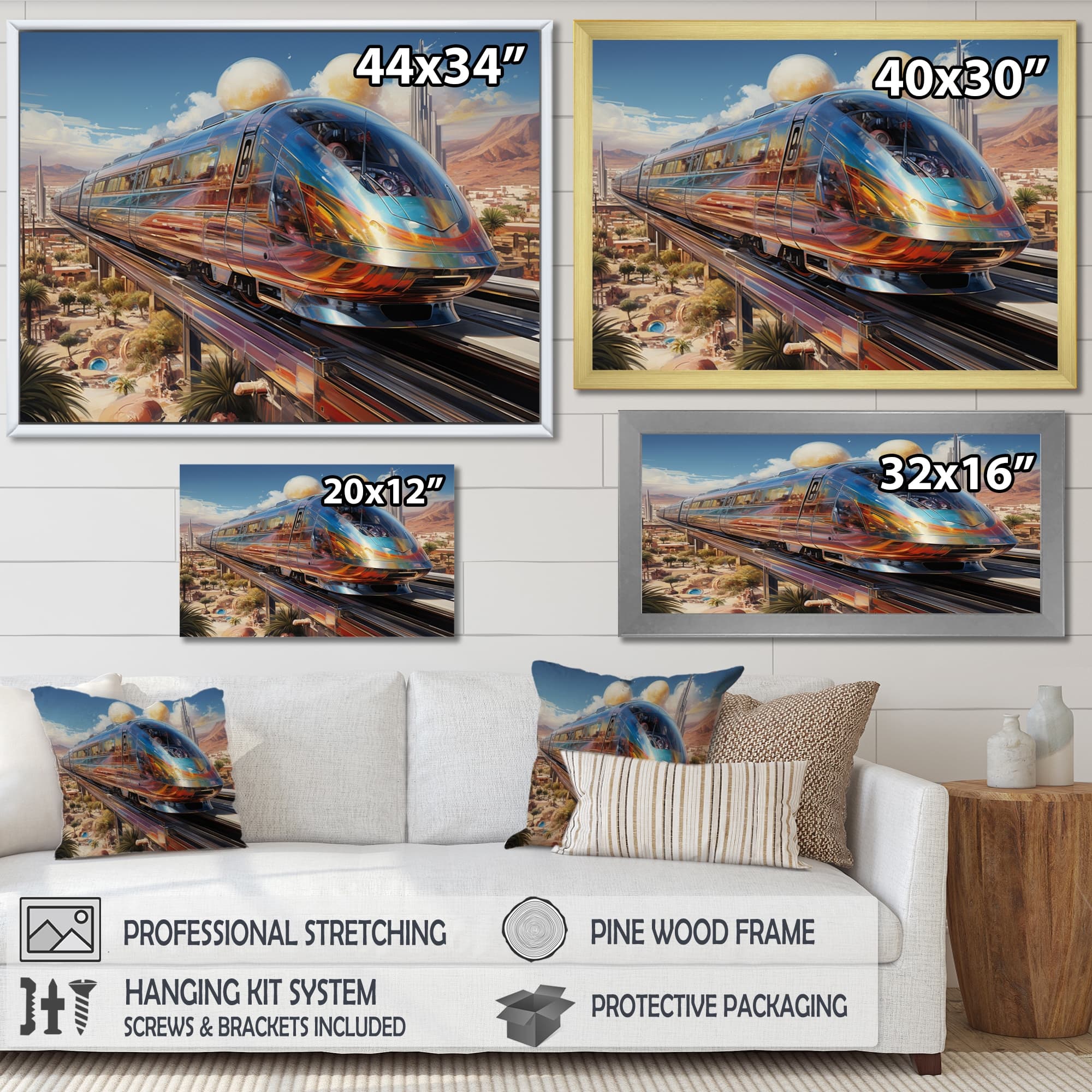Designart "Abstract Train 1950S Chromatic Journey II" Transportation